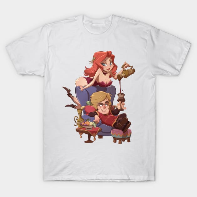 Drunk Dwarf Toon Pinup T-Shirt by Bitgem